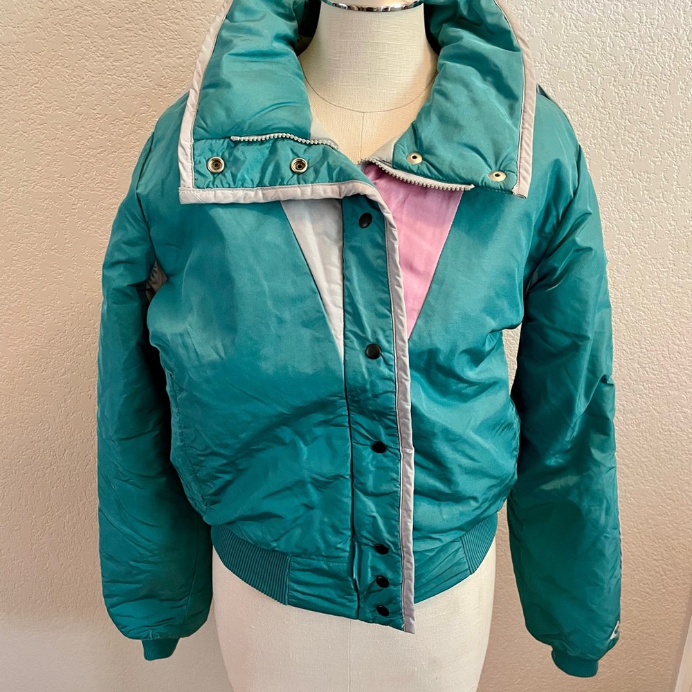 Vintage 1980’s Gerry Sontique Teal and Pink ski Jacket